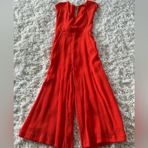 Anthropologie Orange Jumpsuit